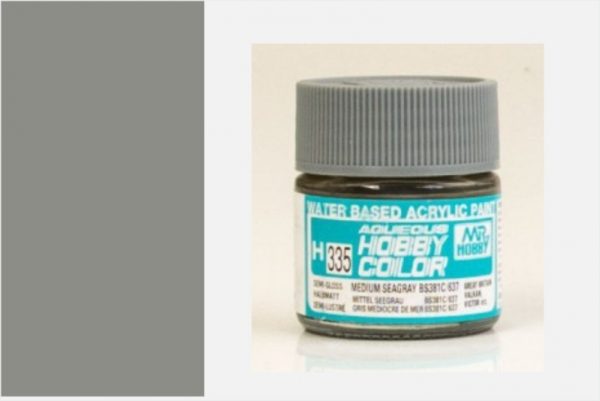 Mr. Hobby/GSI Creos H-335 Semi-Gloss Medium Sea Grey BS381C/637 (10ml)