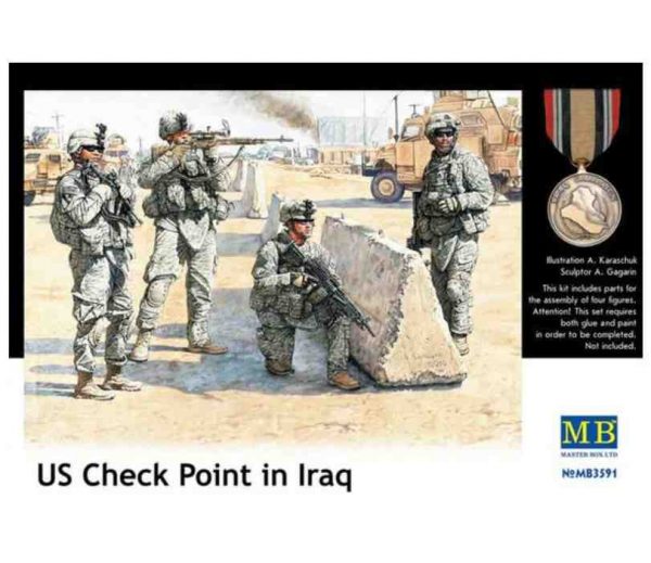 MASTER BOX 3591  1/35 US Check Point in Iraq 4 figures