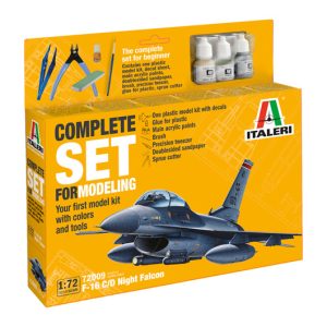 Italeri 72009 1/72  F-16 C/D Night Falcon - Complete Set For Modeling - Starter kit
