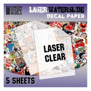 Waterslide Decals - Laser CLEAR  (5 sheets 210 x 270mm (A4)) - for laser printing