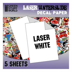 Waterslide Decal Laser White (5 sheets 210 x 270mm (A4)) - for laser printing